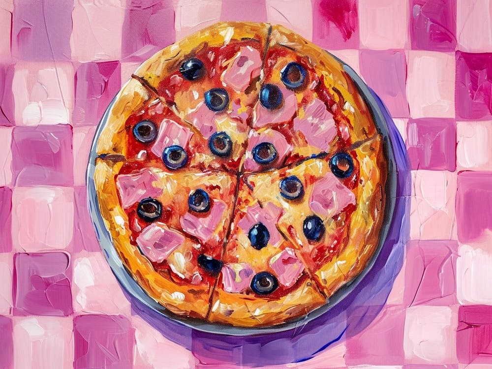 Pizza Aux Olives Damier Rose 3