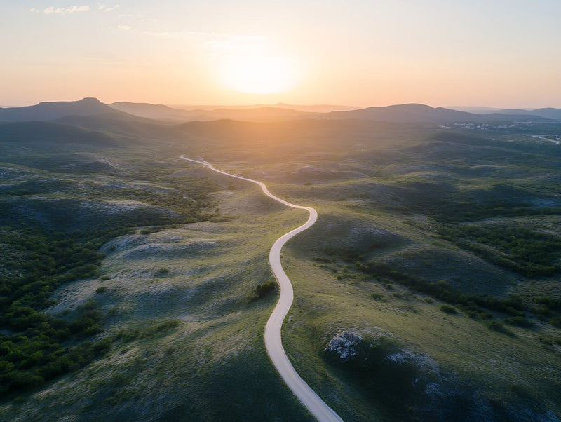 Aerial Shot Of A Winding Road