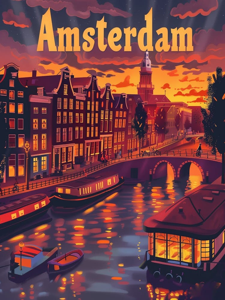 Amsterdam At Sunset