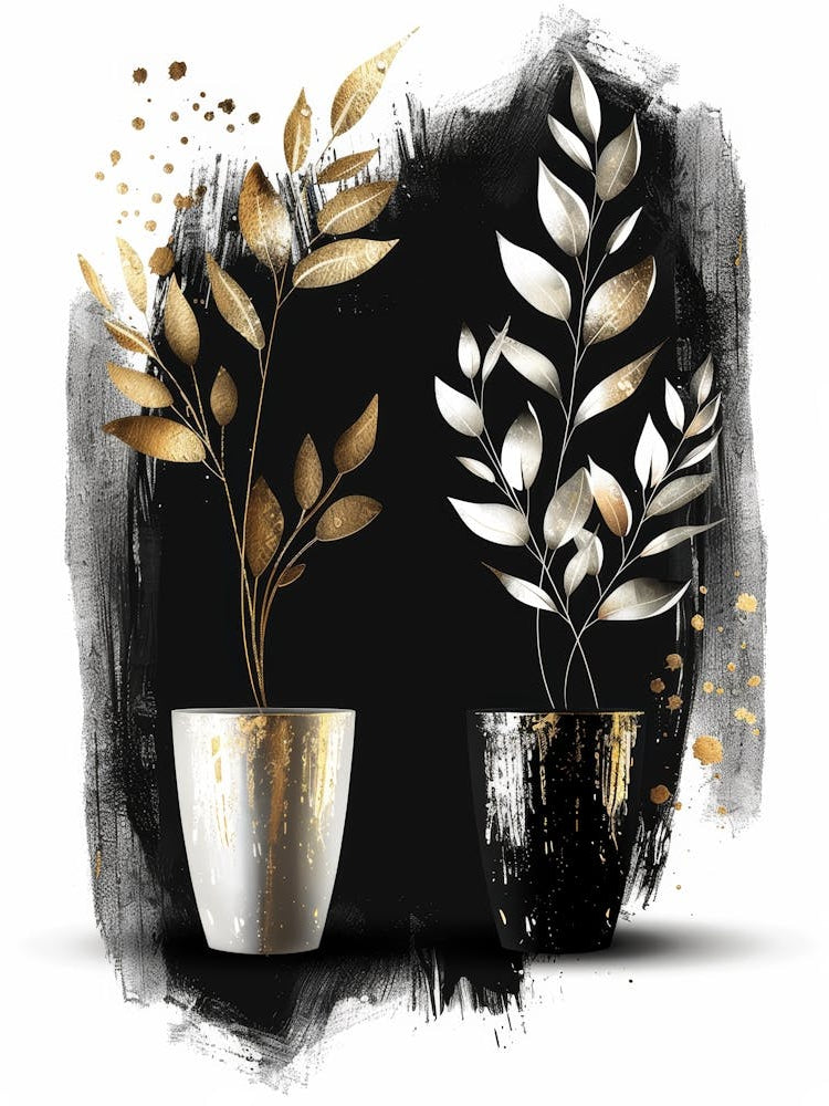 Gold And Black Leaves 5