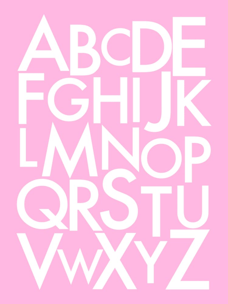 Alphabet Letters On A Pink Background
