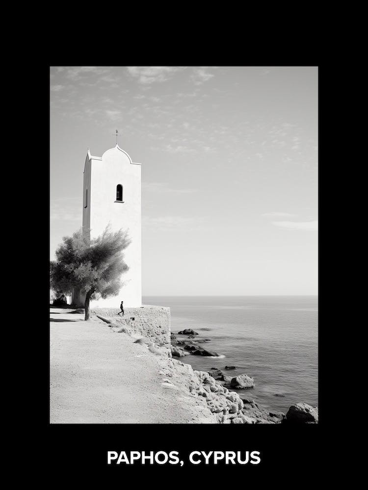 Poster Of Paphos, Cyprus, Mediterranean Black And White Photography Analogue 4