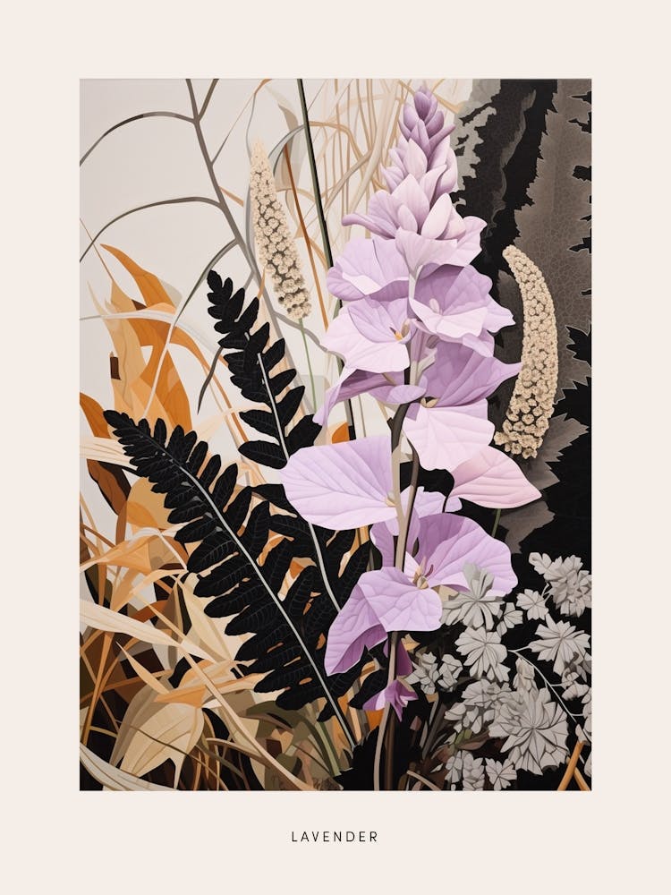 Flower Illustration Lavender Poster