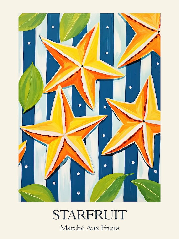 Marche Aux Fruits Starfruit Fruit Summer Illustration 4