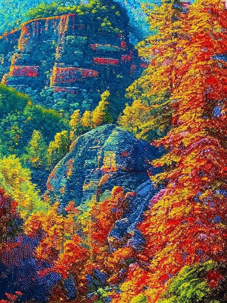 Bohemian Switzerland National Park Czech Republic Pointillism