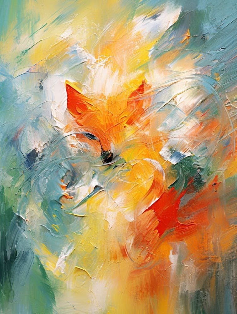 Foxes Abstract Expressionism 4