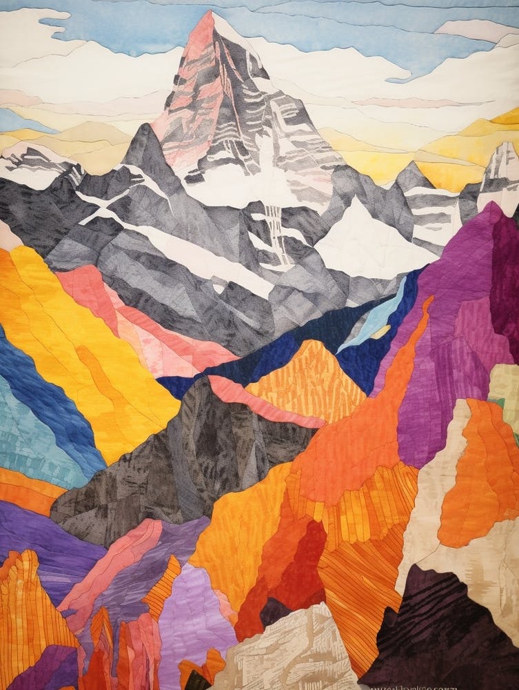Kala Patthar Nepal 2 Colourful Mountain Illustration