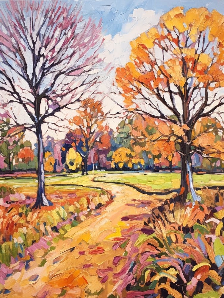 Autumn Gardens Painting Royal Botanic Gardens Melbourne 5