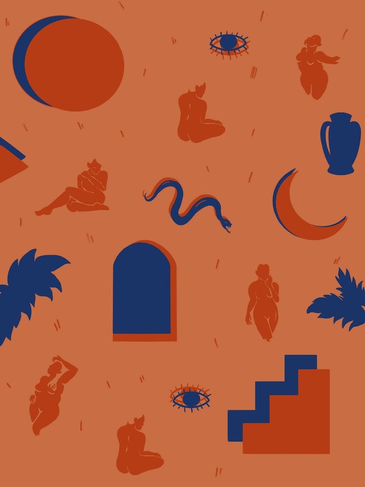 Abstract Mediterranean Woman