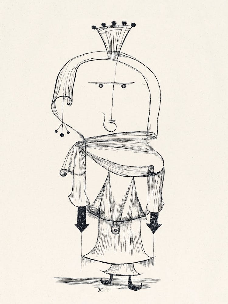 Witch With A Comb) (1922), Paul Klee