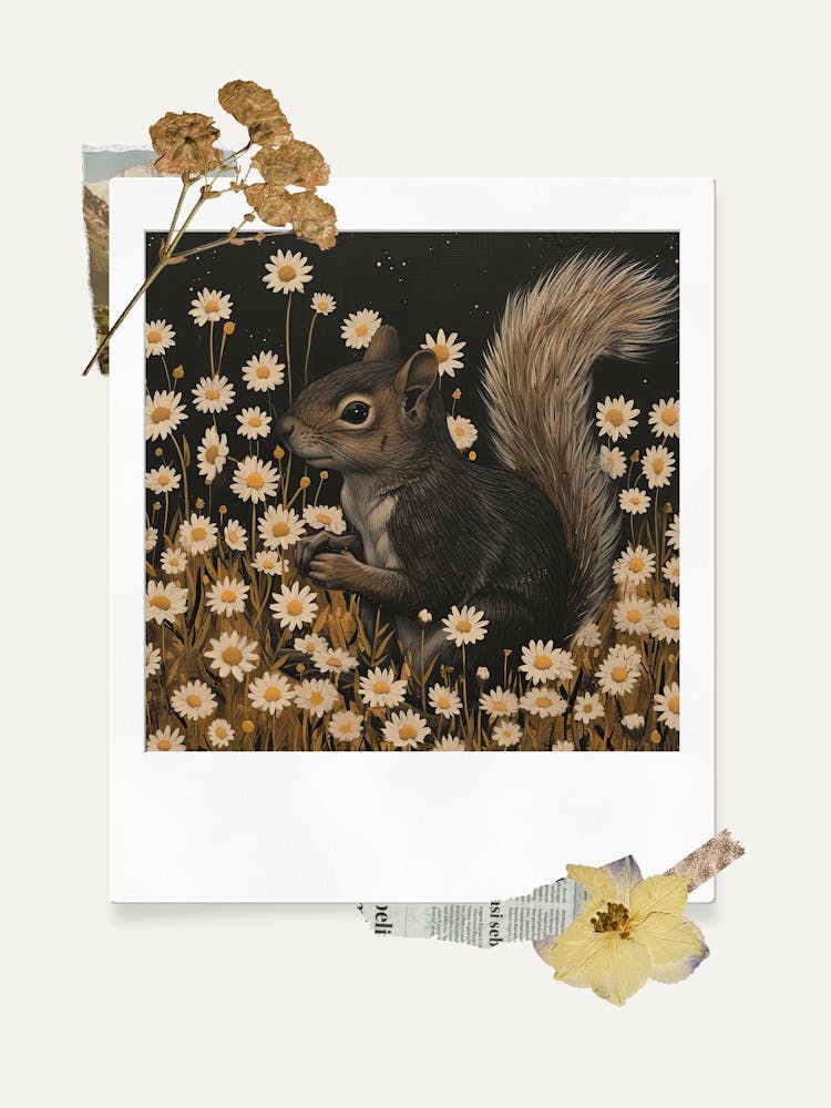 Scrapbook Squirrel Fairycore Painting 4