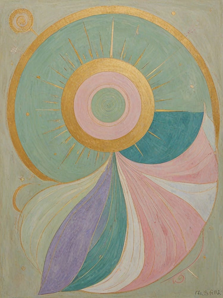 Pastel Abstract Sun Swirl