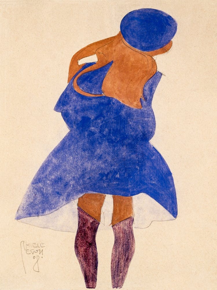 Woman In Blue Coat