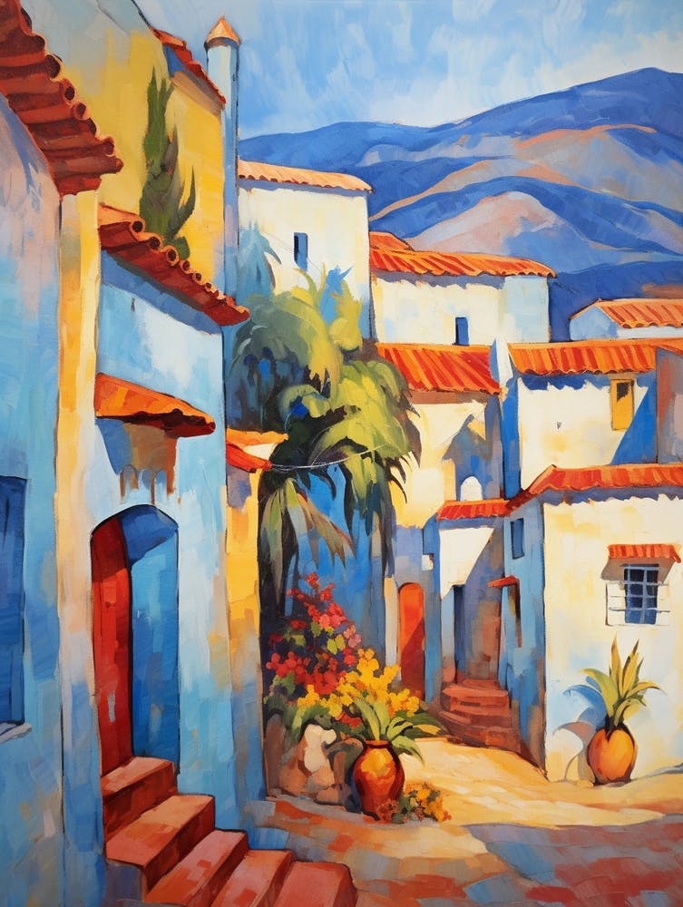 Chefchaouen Morocco 4 Fauvist Painting