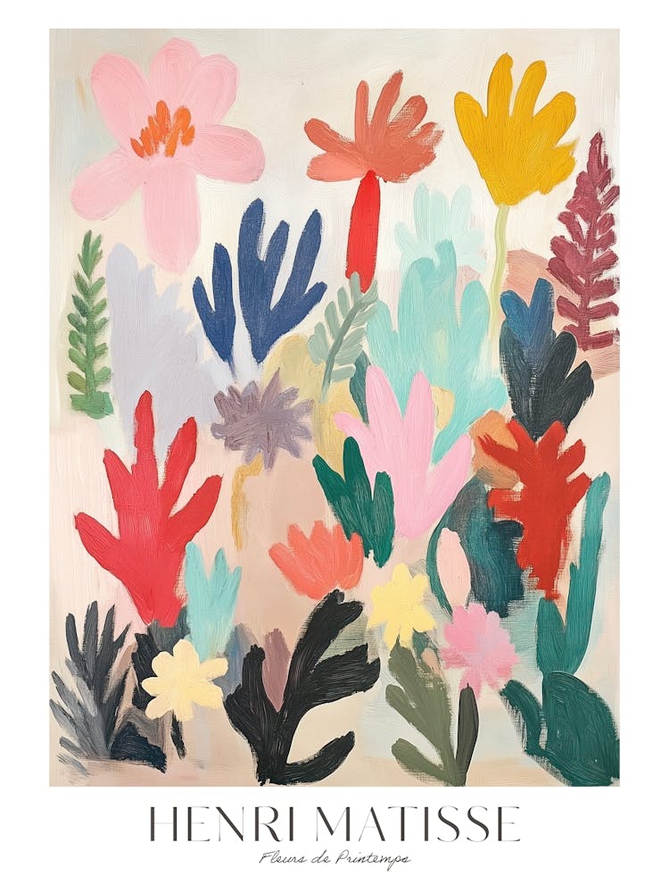Henri Matisse Print Abstract Floral Art Impressionism Wildflowers Vintage French Decor