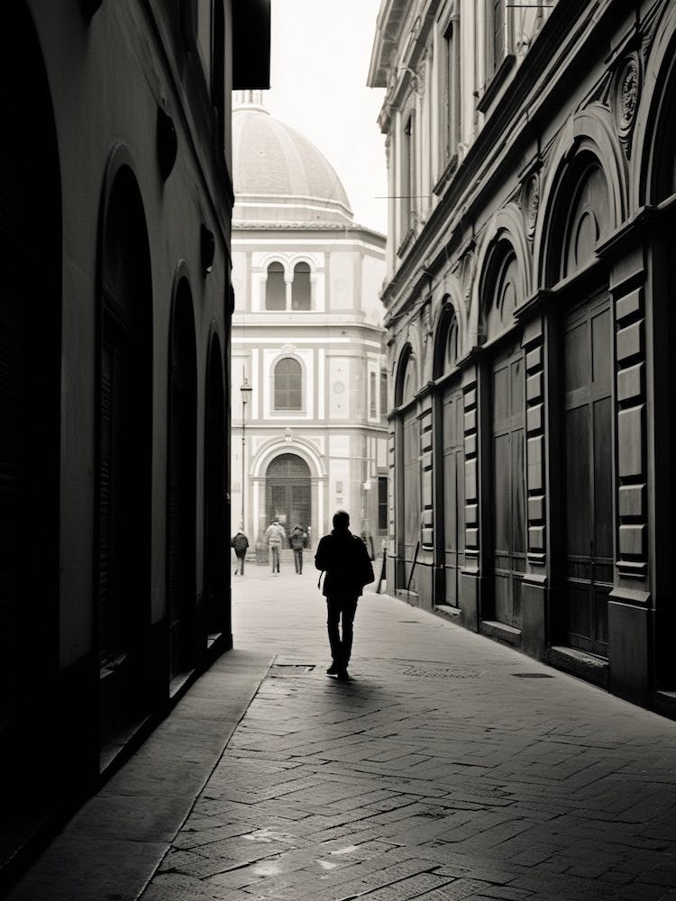 Florence, Italy, Black And White Analogue Photograph 1