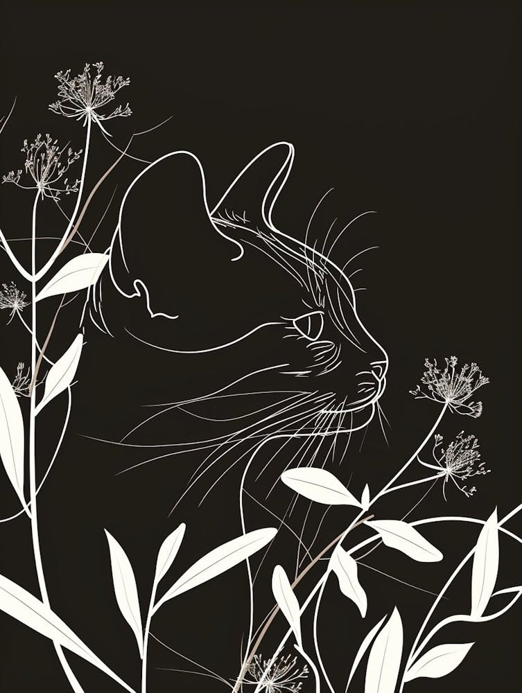 American Shorthair Cat Minimalist Illustration 4