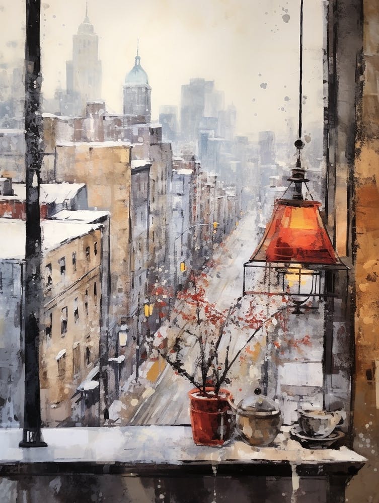 Winterliche Stadtlandschaft New York City USA 2