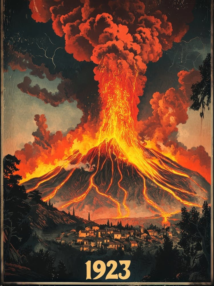 Aihrgdesign A Dramatic Vintage Poster Depicting The 1923 Erup 74a6fdf3 6e5f 4814 B0e8 Cc1650cc419f 2