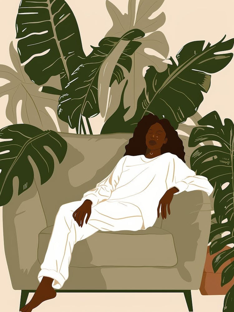 Woman Relaxing On A Couch