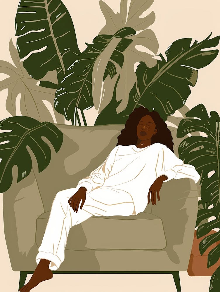 Woman Relaxing On A Couch