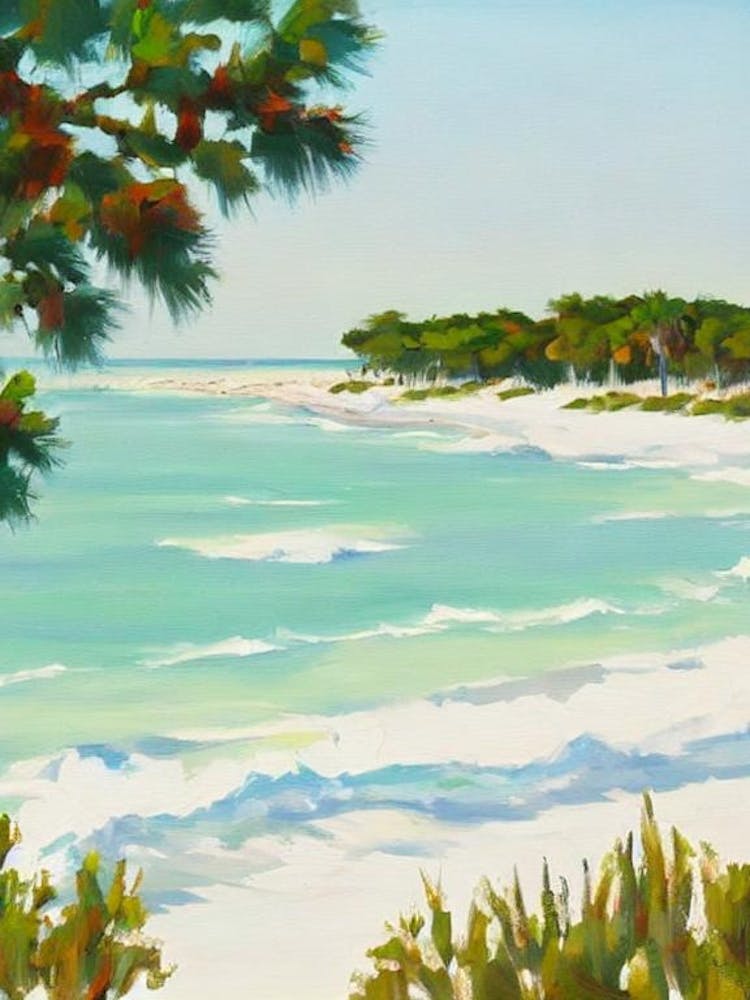 Gulf Shores Beach, Alabama Zeitgenössische Illustration 1