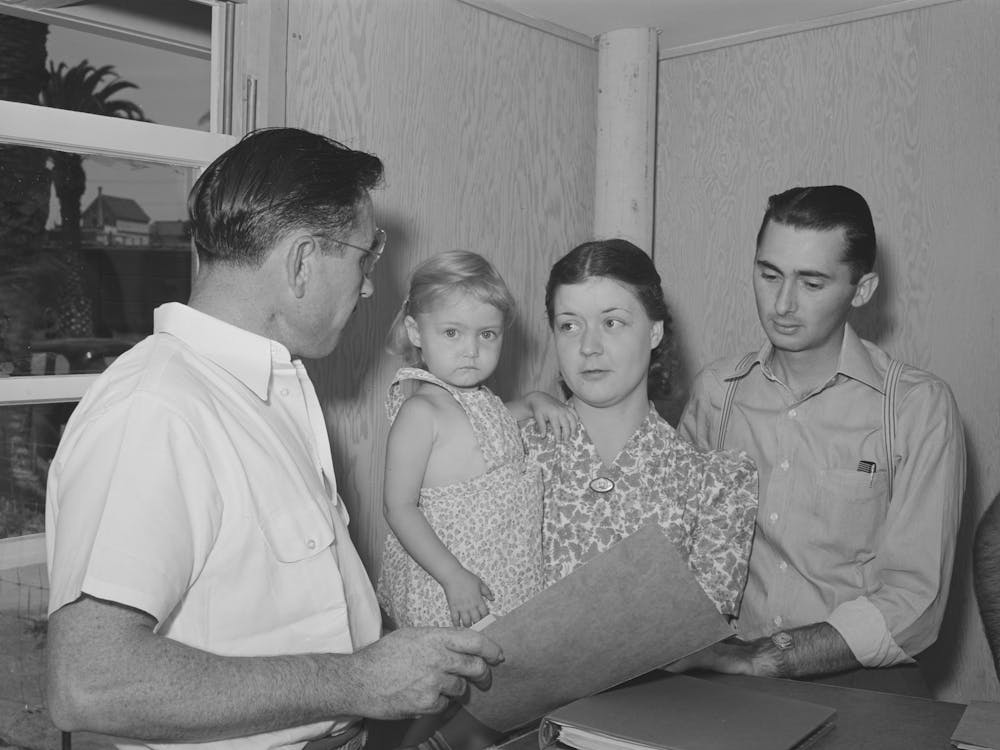 People Requesting Information And Registering At The Office Of The Fsa (Farm Security Administration) Trailer Camp
