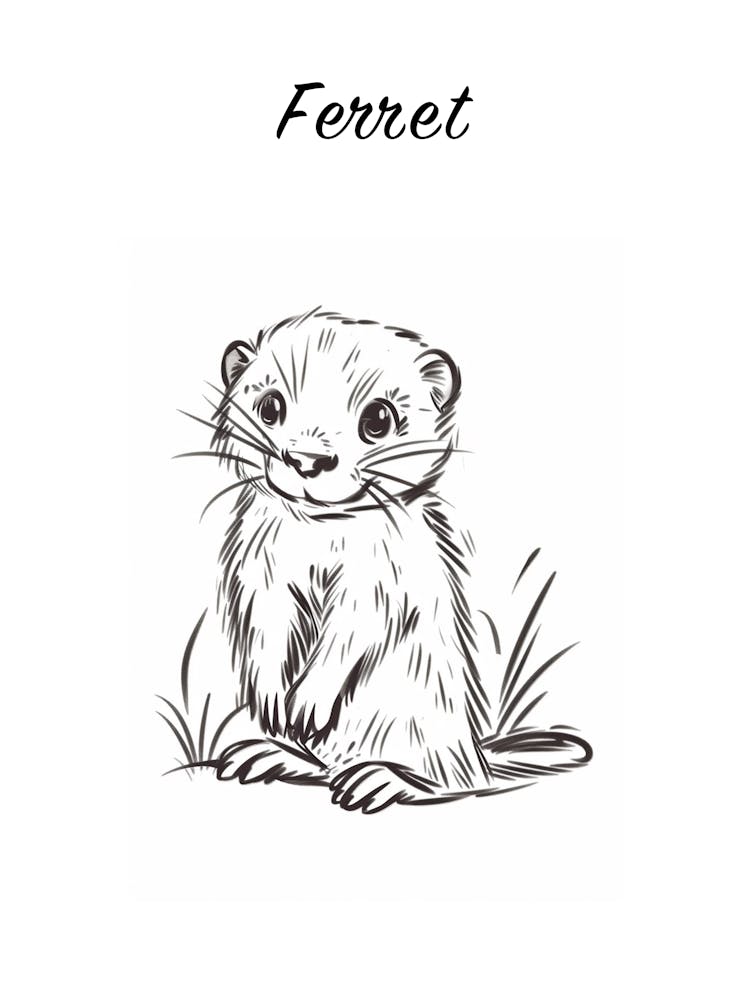 B&W Ferret Poster