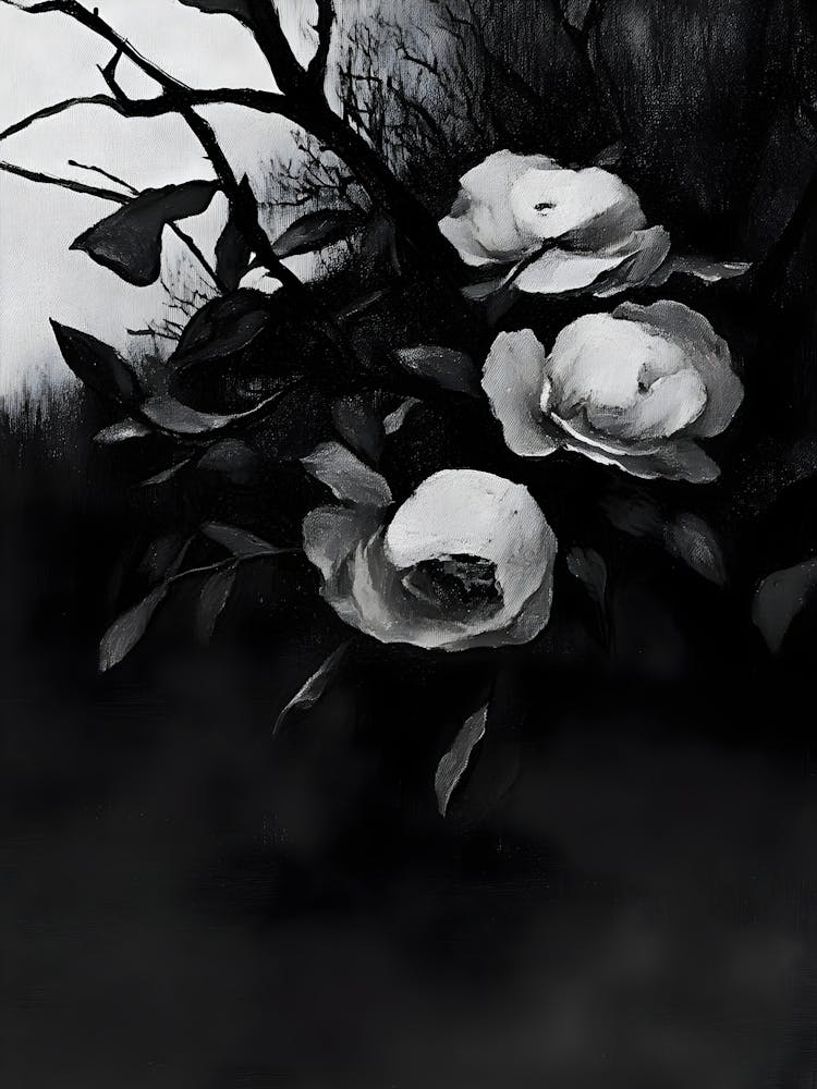 Black And White Roses 1