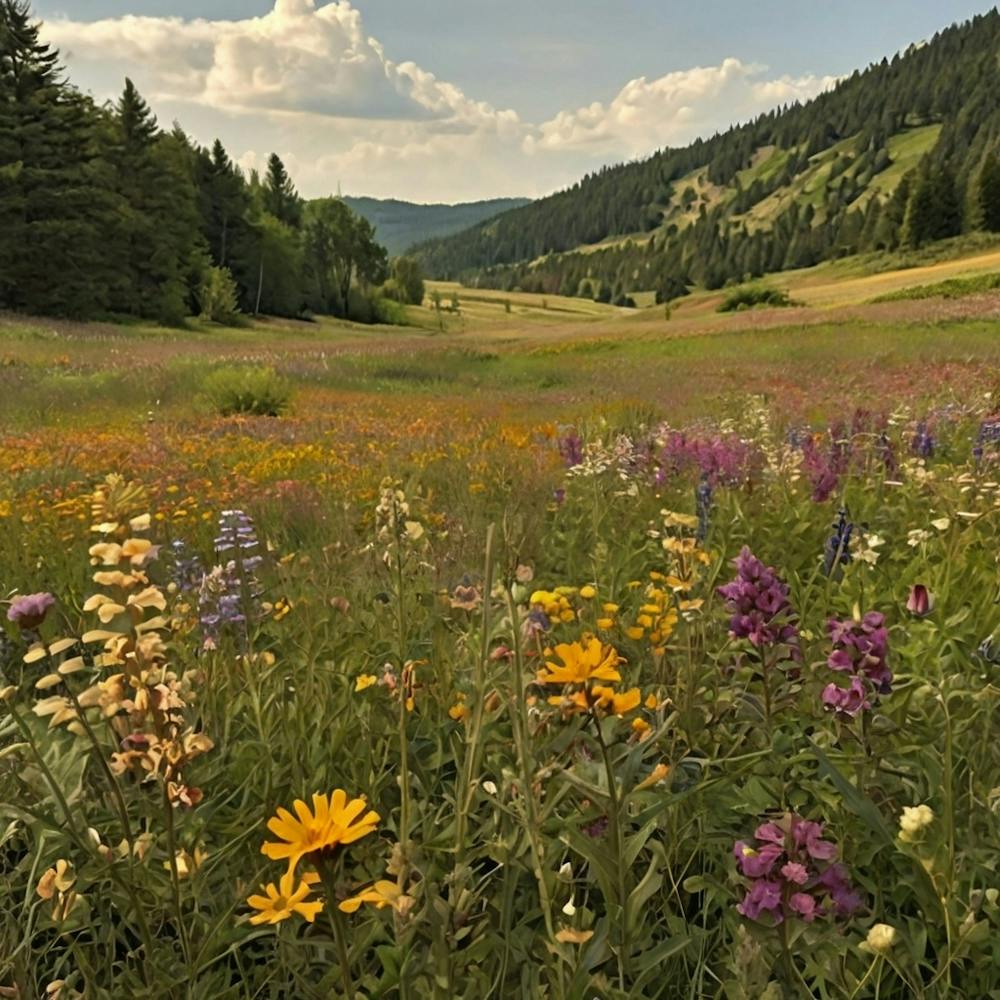 Wildblumen in den Bergen