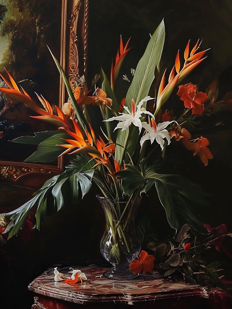 Baroque Floral Still Life Heliconia 1
