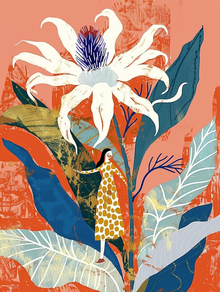 Colourful Flower Illustration Edelweiss 1