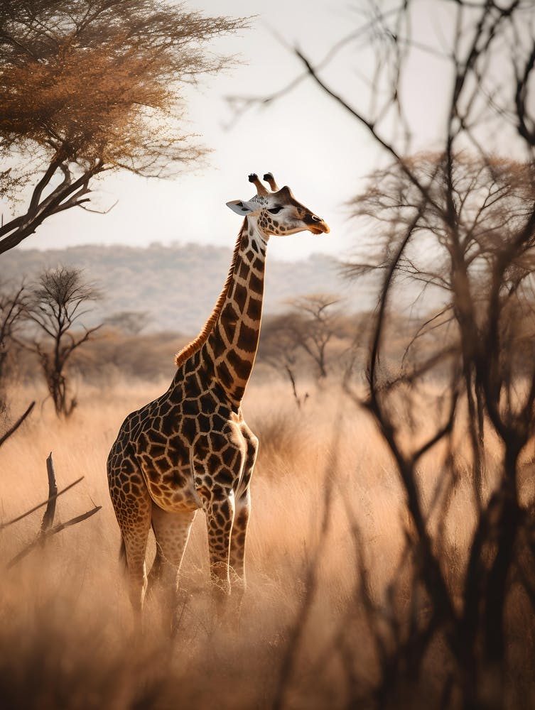Giraffe In The Savannah