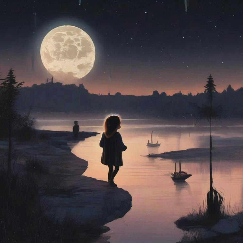 Little Girl In The Moonlight