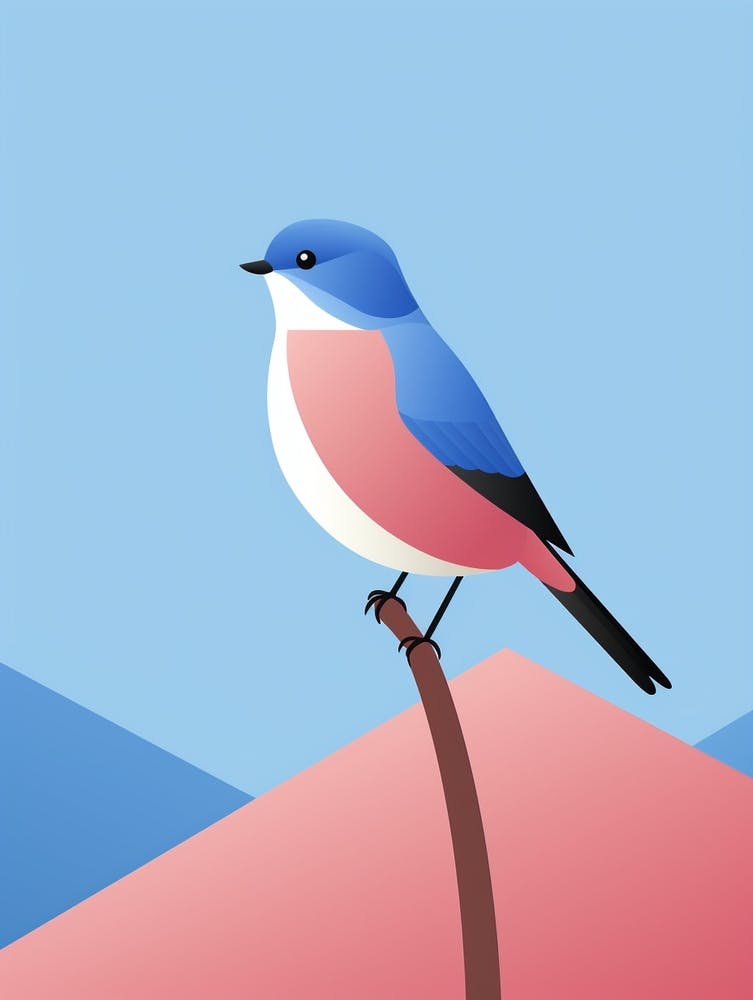 Illustration Minimaliste Sialia de l'Est 1