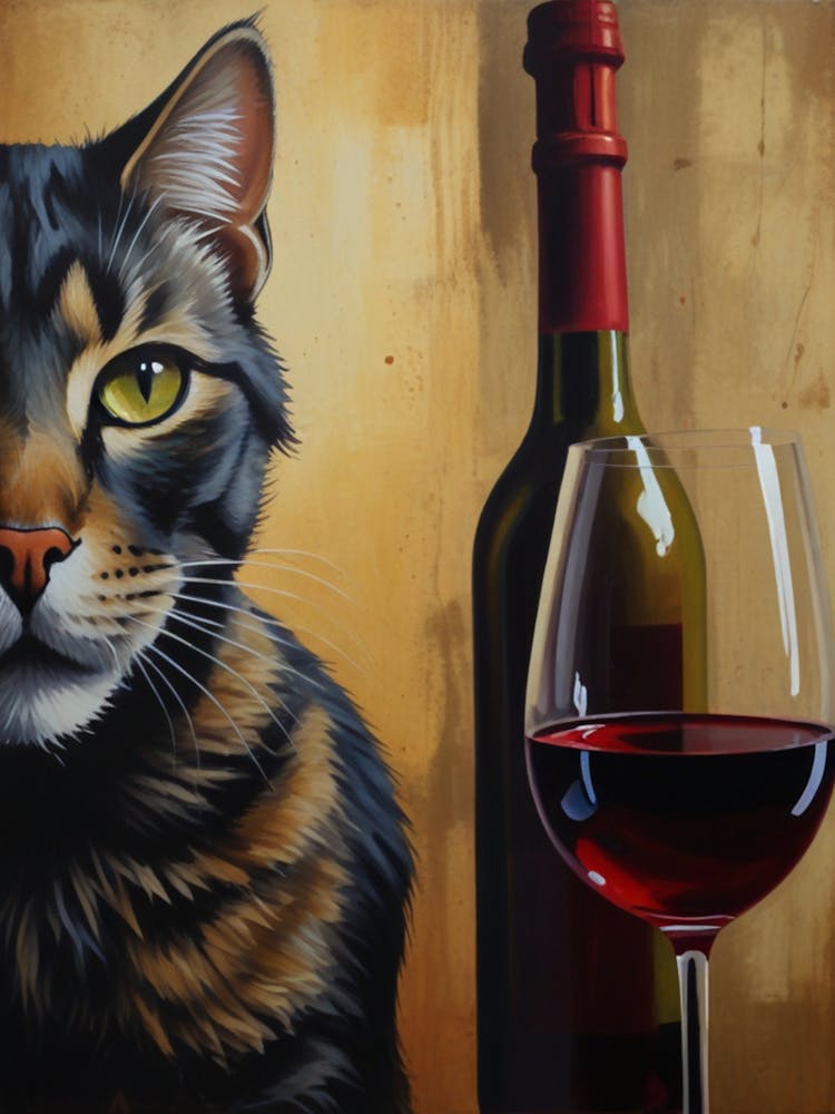 Chat et vin