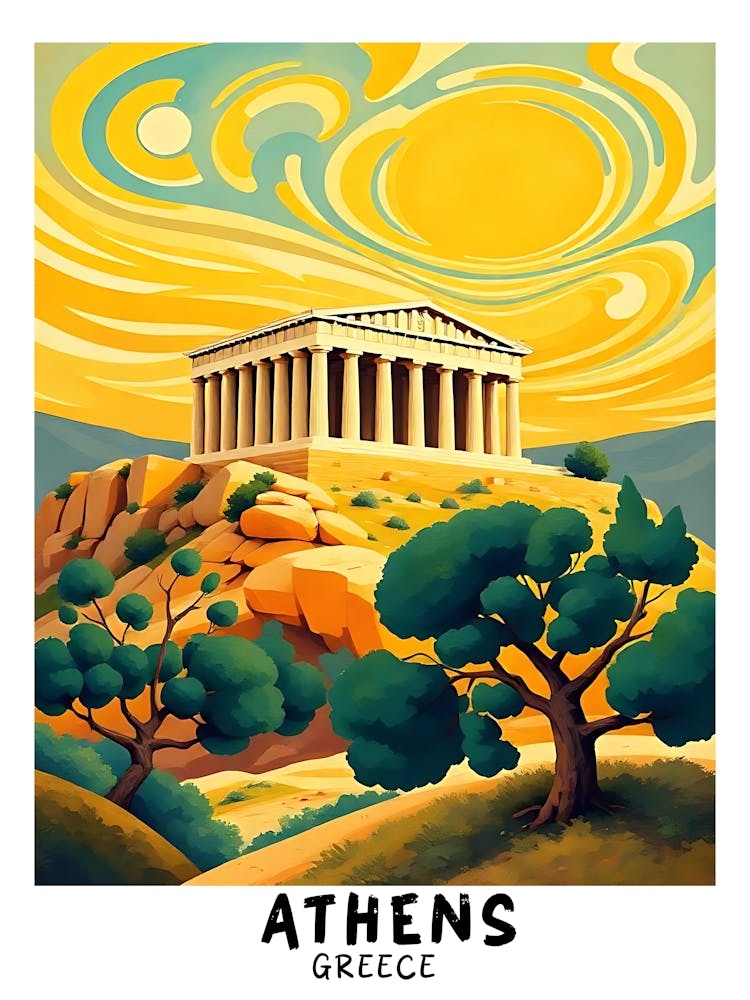 Athens Greece Vintage Travel Poster 32