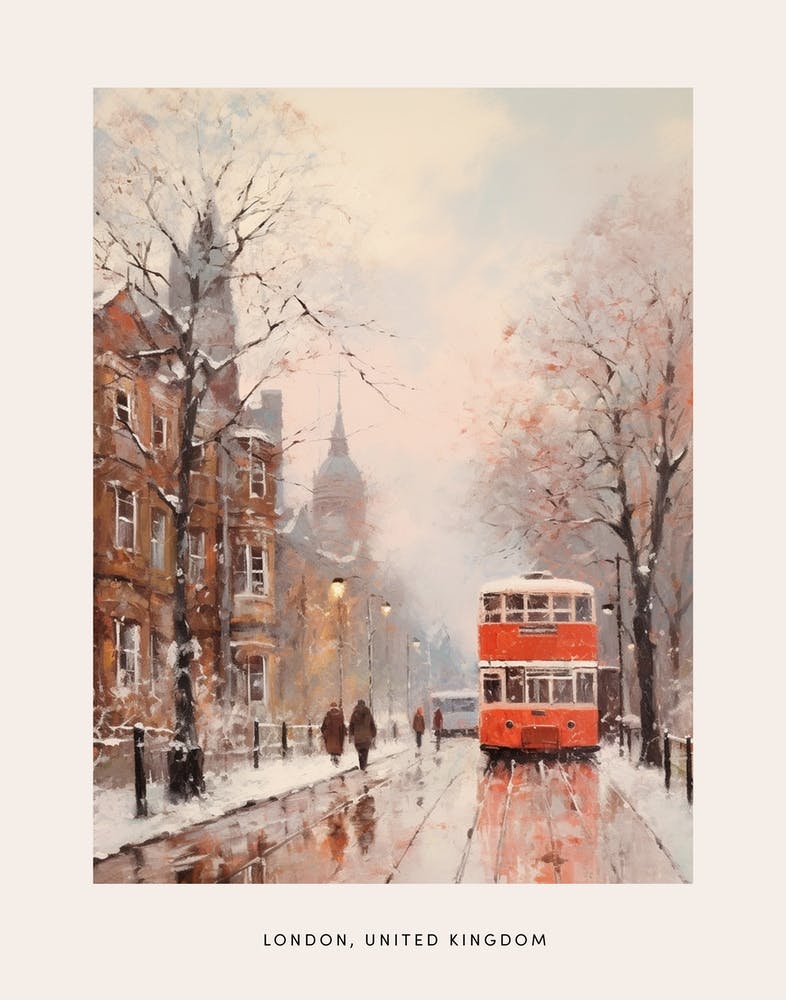 Dreamy Winter Painting Poster London United Kingdom 7