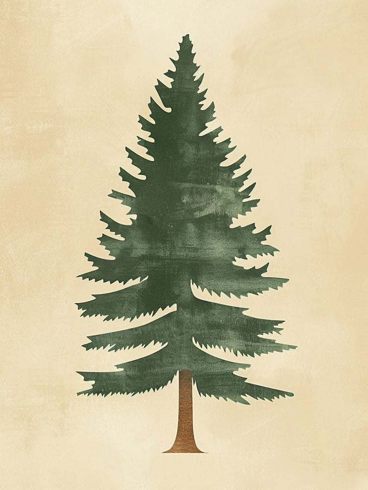 Sequoia Tree Minimal Japandi Illustration 2