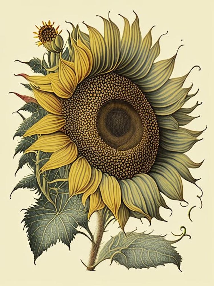 Sonnenblume Wildblume Vintage Botanik 2