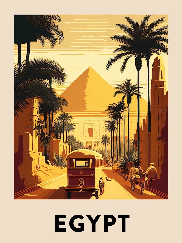 Egypt 3 Vintage Travel Poster