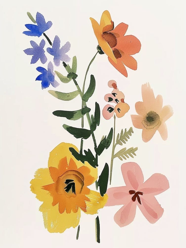 Painted Florals Larkspur 1