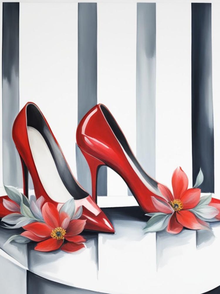 Red Shoes And Flowers 1