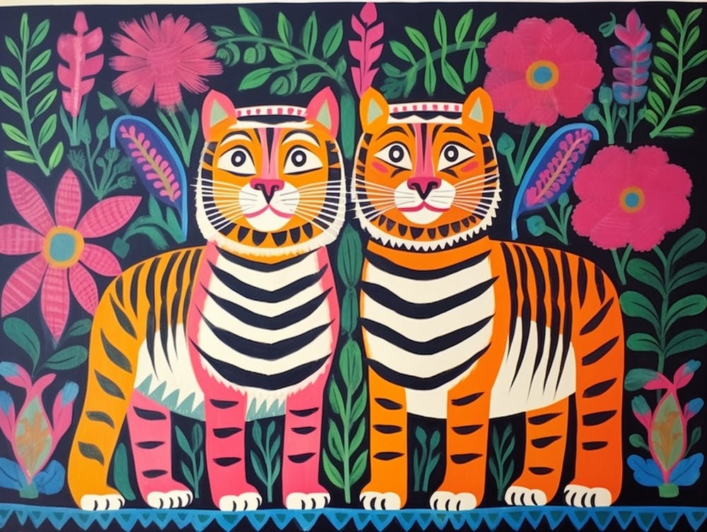 Sumatra-Tiger 2 Volksstil Tierillustration