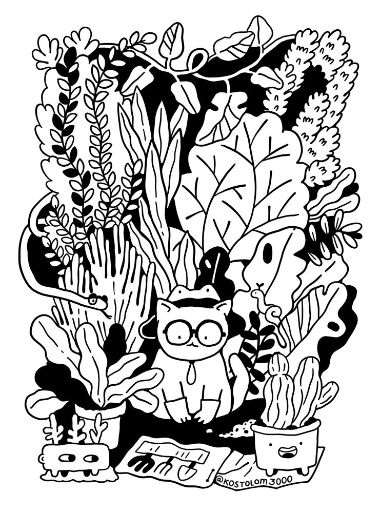 Weiße Katze im Hausgarten