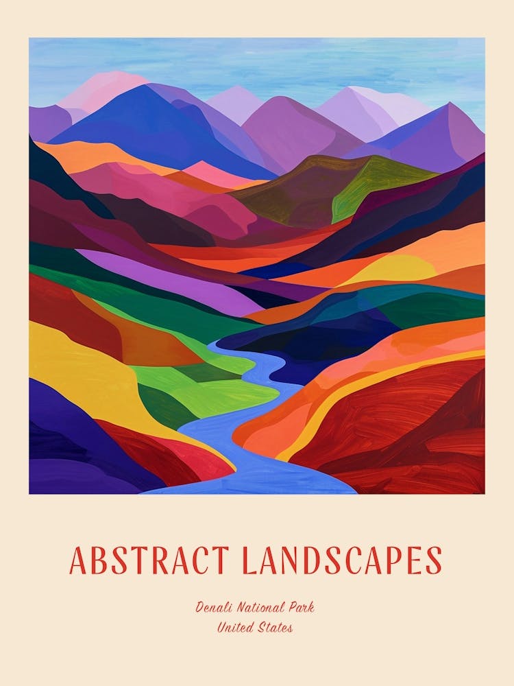 Colourful Abstract Denali National Park Usa 3 Poster