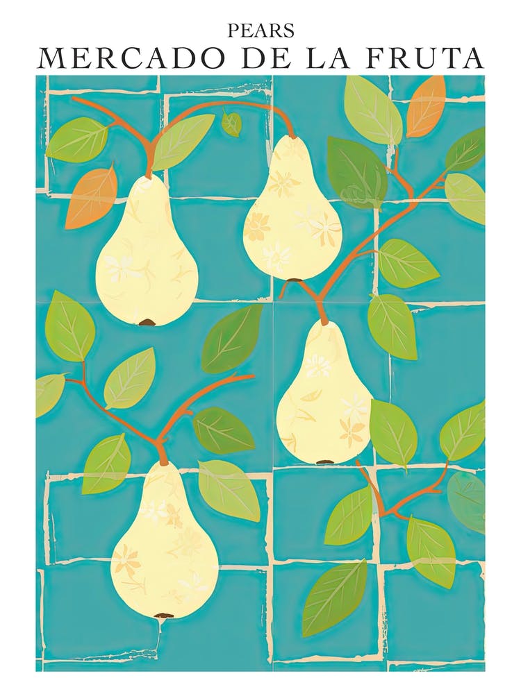Mercado De La Fruta Pears Illustration 3 Poster