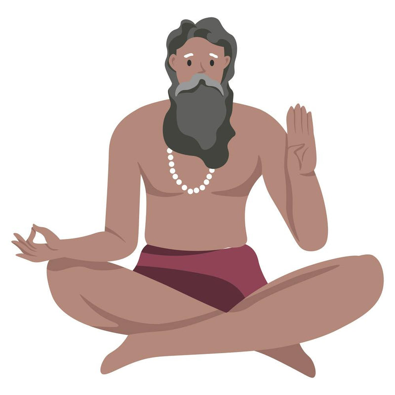 Male Character Practicing Meditation Exercise