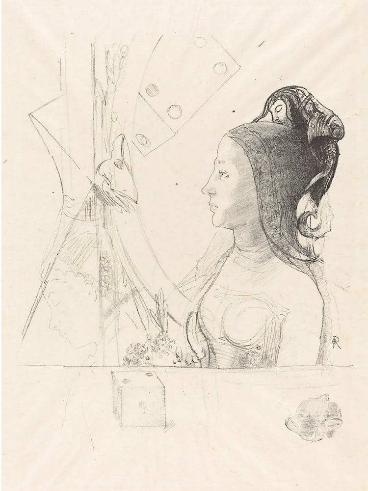 Femme De Profil (Profil einer Frau), (1900), Odilon Redon