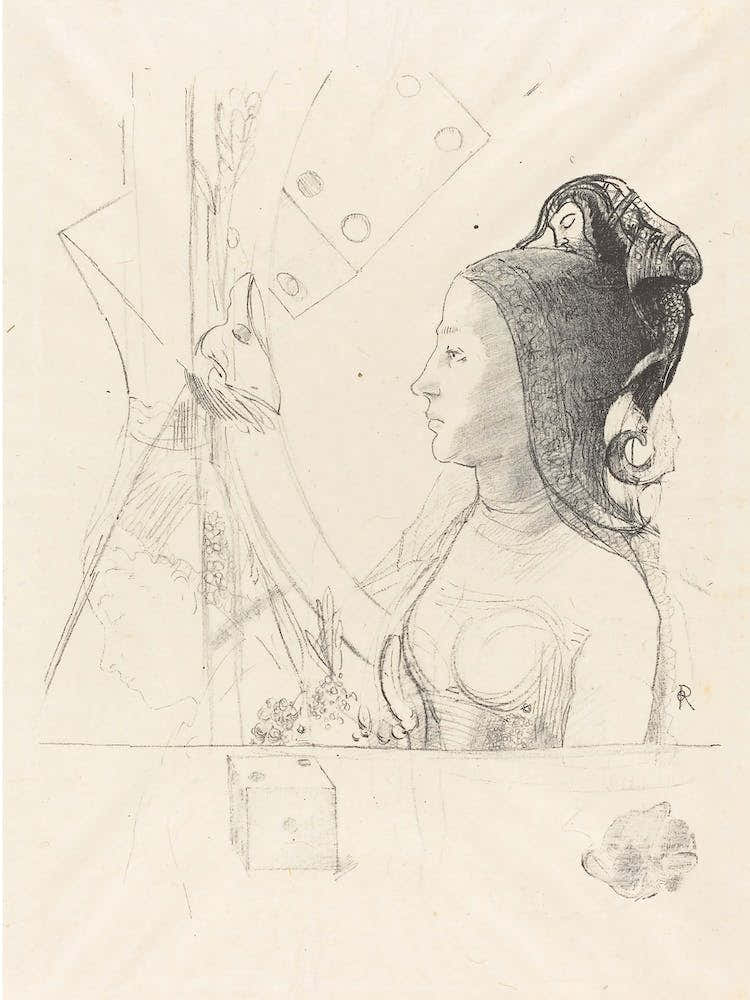 Femme De Profil (Profile Of A Woman), (1900), Odilon Redon